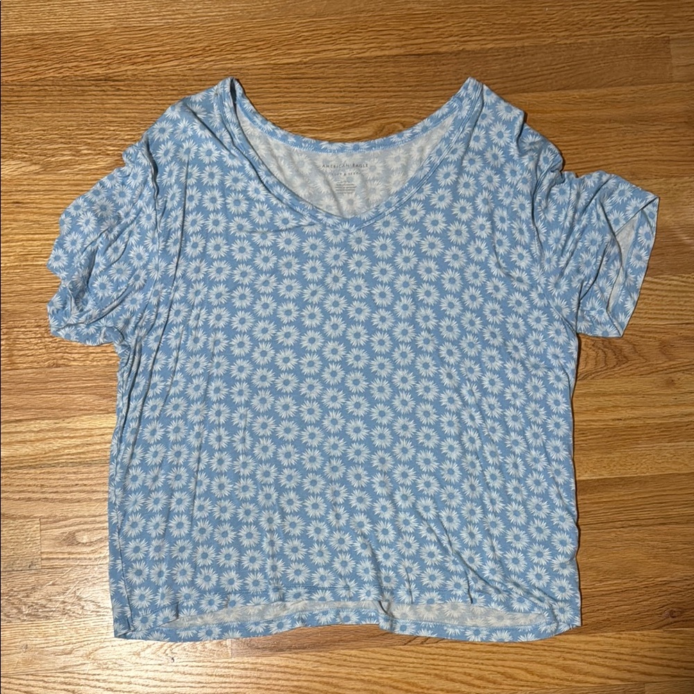 Blue Floral Women's Top
